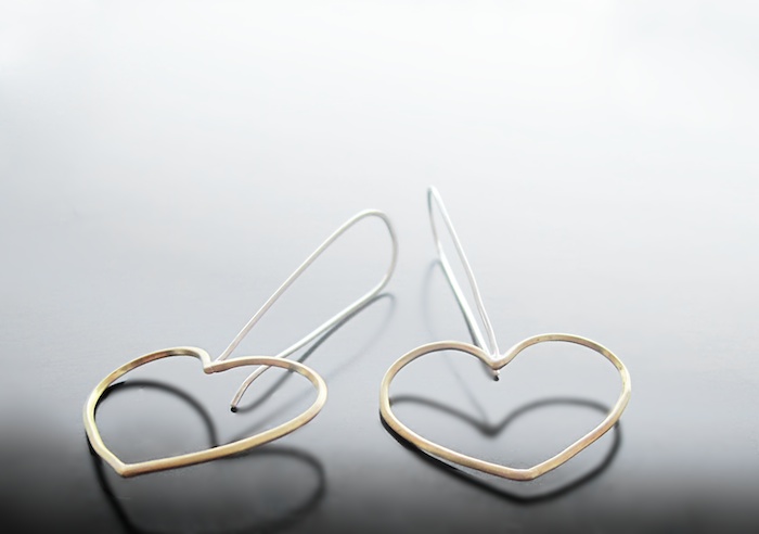 heart earrings, χειροποίητα σκουλαρίκια 