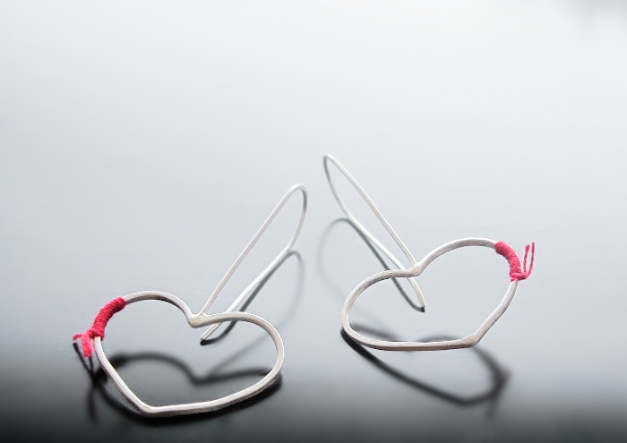 heart earrings, χειροποίητα σκουλαρίκια καρδιά