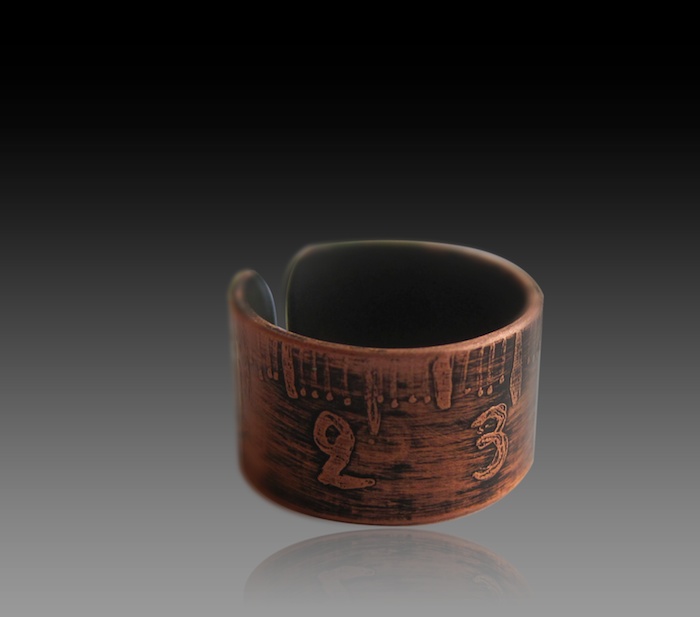 etched copper ring