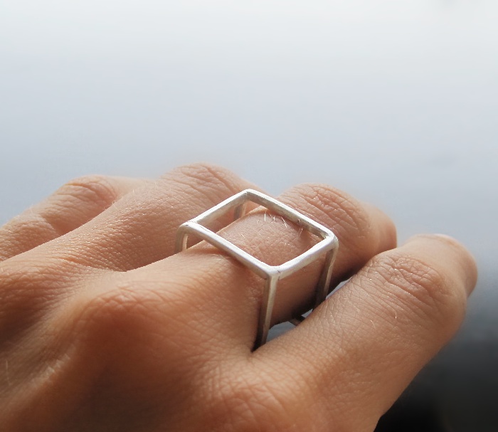 cube ring χειροποίητο δαχτυλίδι