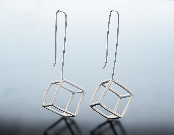 cube earrings χειροποίητο σκουλαρίκια