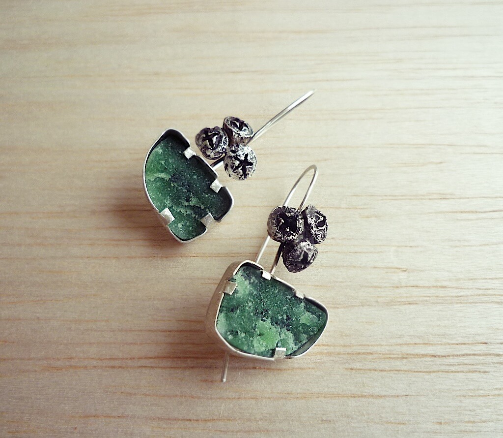 Drusy eucalyptus seeds earrings - Handmade Jewelry, Χειροποίητο κόσμημα ...