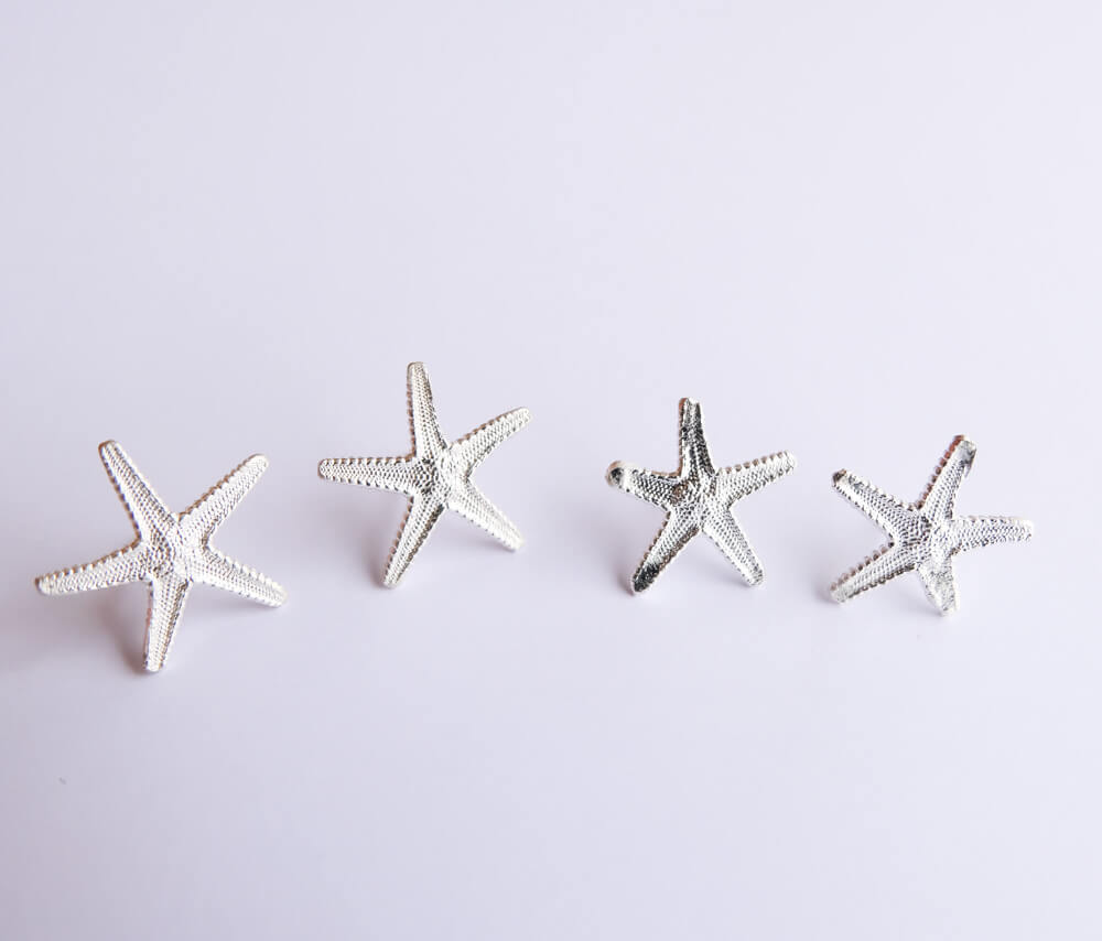 A happy accident resulted in a smaller pair of starfish earrings.