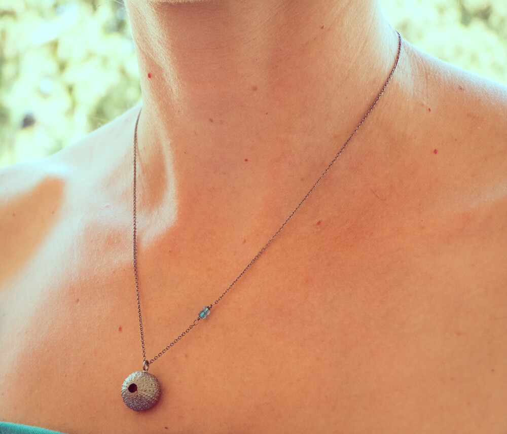 Black sea urchin necklace.
