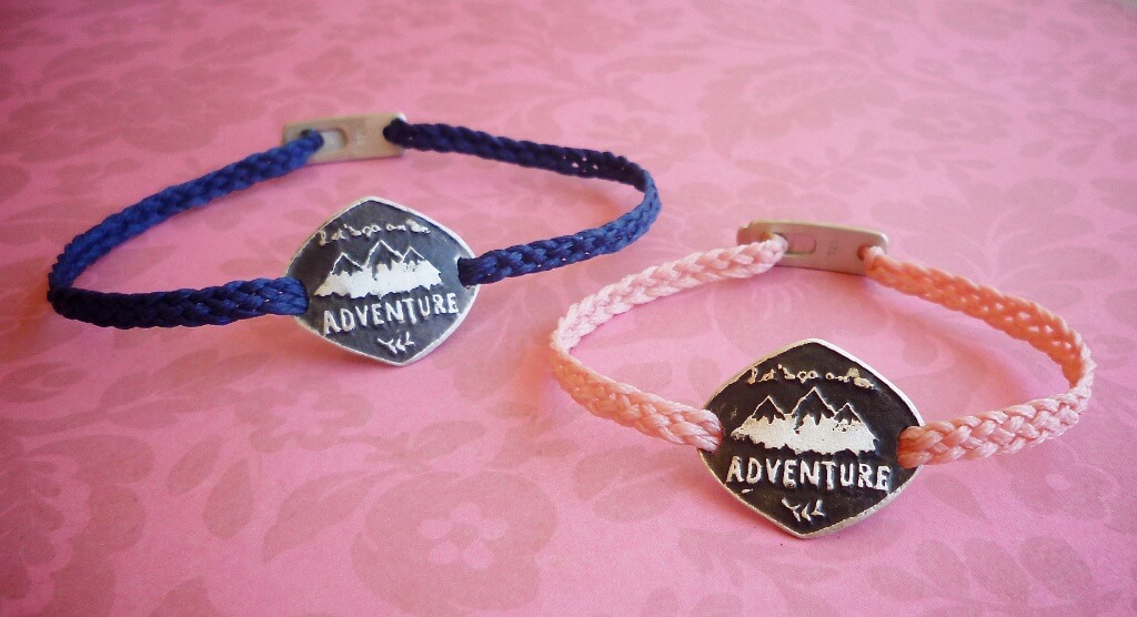 Custom-made "Adventure" bracelets.