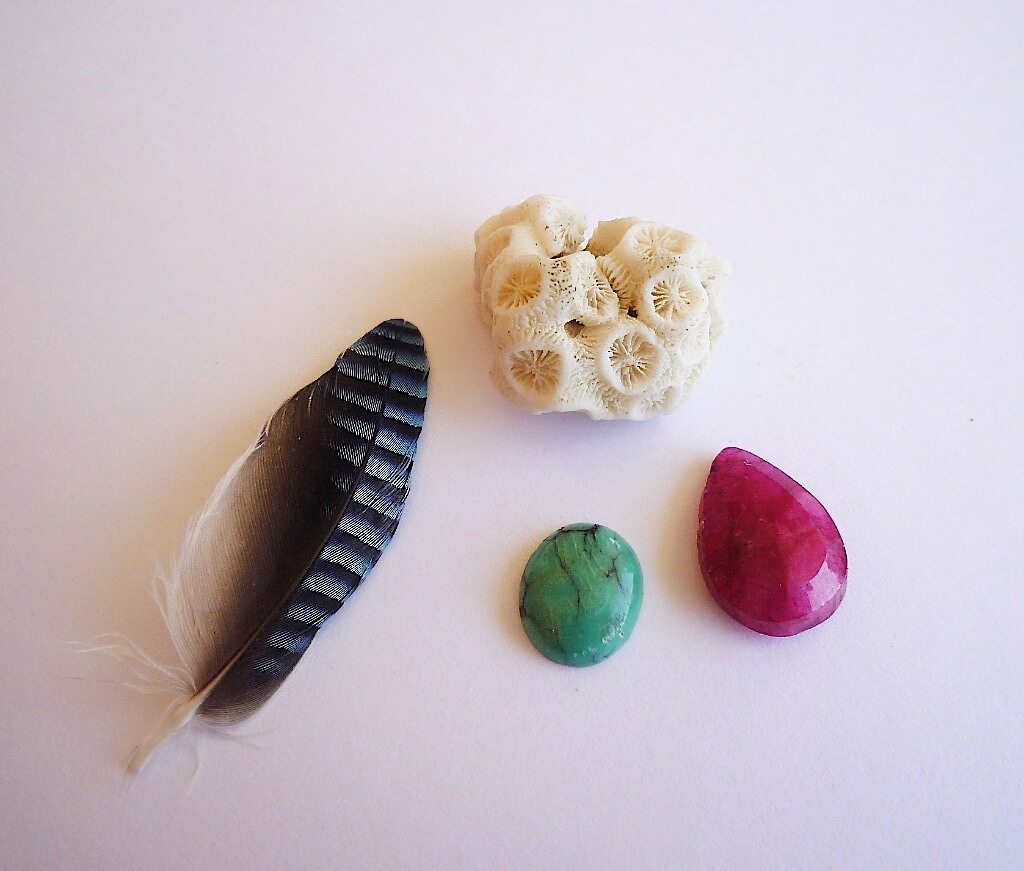 A random collection of found objects and gemstones and also a preview of what I 'll be working on once I find the time!