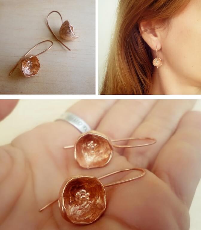 Last, a rose gold plated version of the pod earrings.