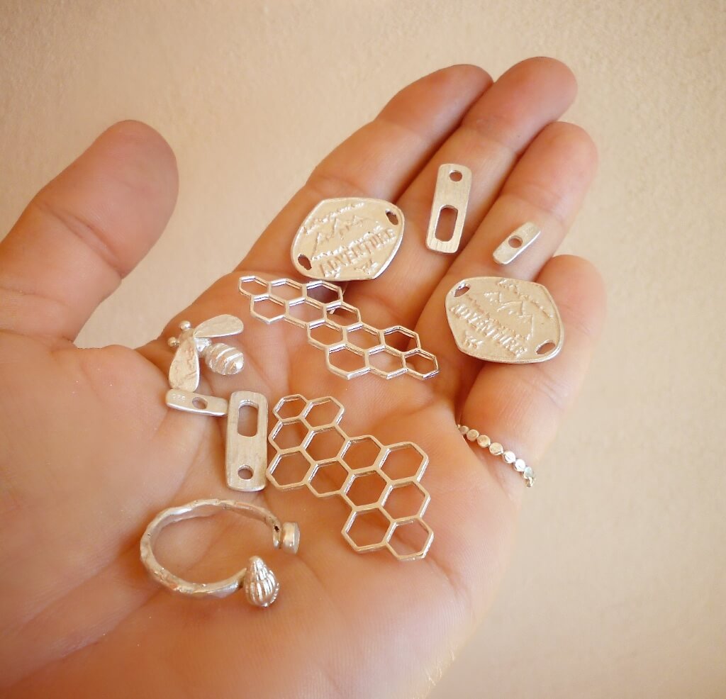 Sterling silver pieces, ready to be turned into jewelry.