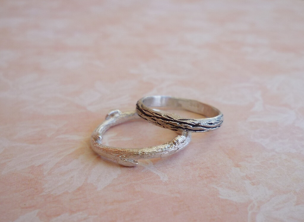 These new woodland sterling silver rings, can also be made in gold upon request.