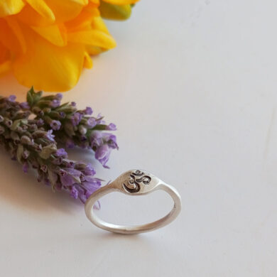 Sterling Silver Om Ring