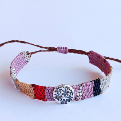 Handwoven Sterling Silver Floral Bracelet