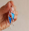 Blue Sterling Silver Fish Earrings